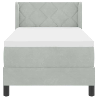 Letto a molle con testiera Grigio chiaro 200 x 80 cm Velluto | homemem39