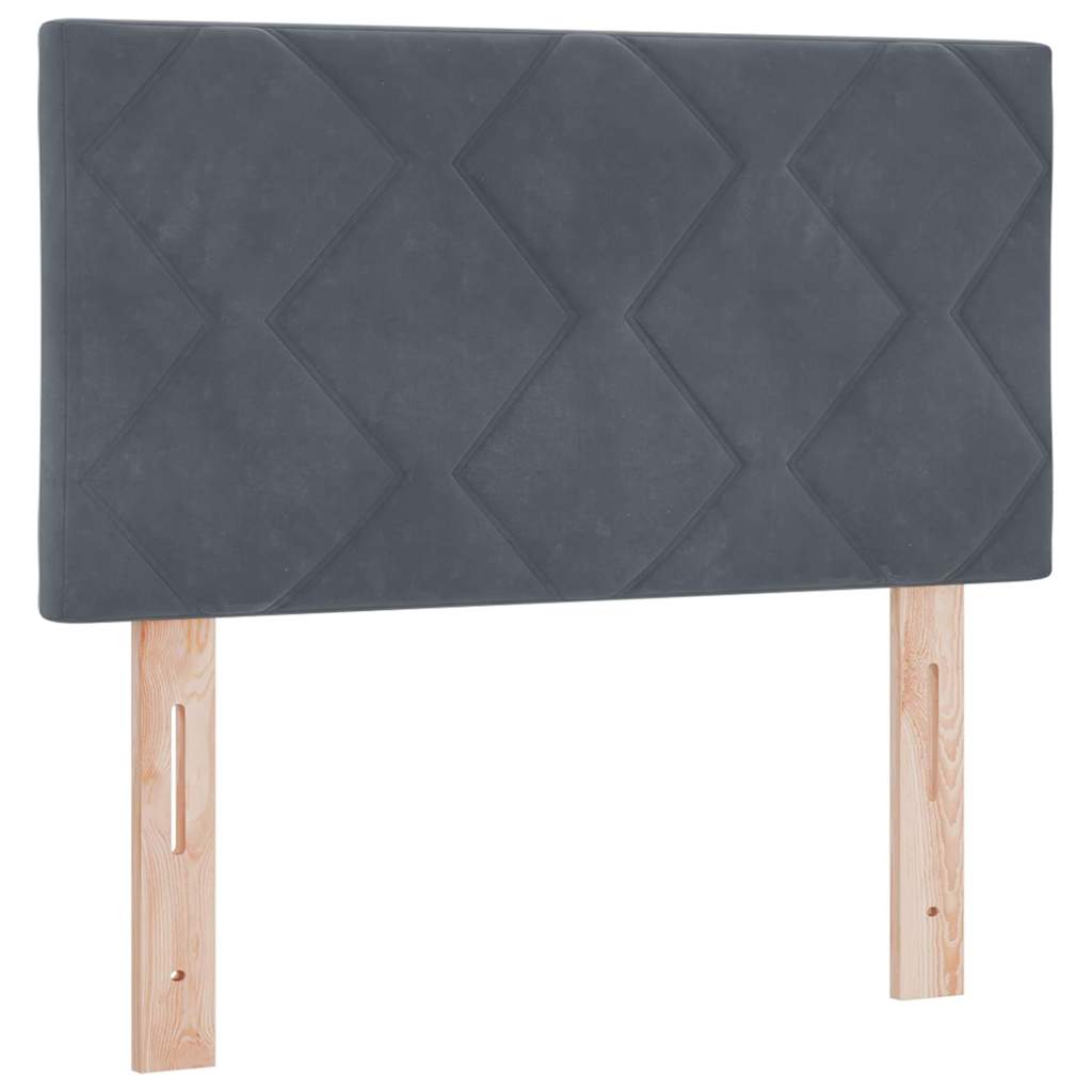 Letto a molle con testiera Grigio scuro 200 x 80 cm Velluto | homemem39