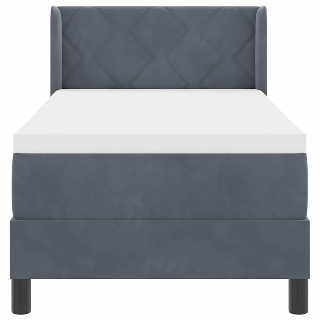 Letto a molle con testiera Grigio scuro 200 x 80 cm Velluto | homemem39