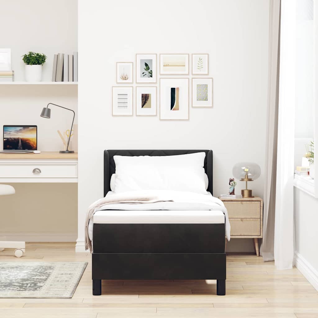 Letto a molle con testiera Nero 200 x 80 cm Velluto | homemem39