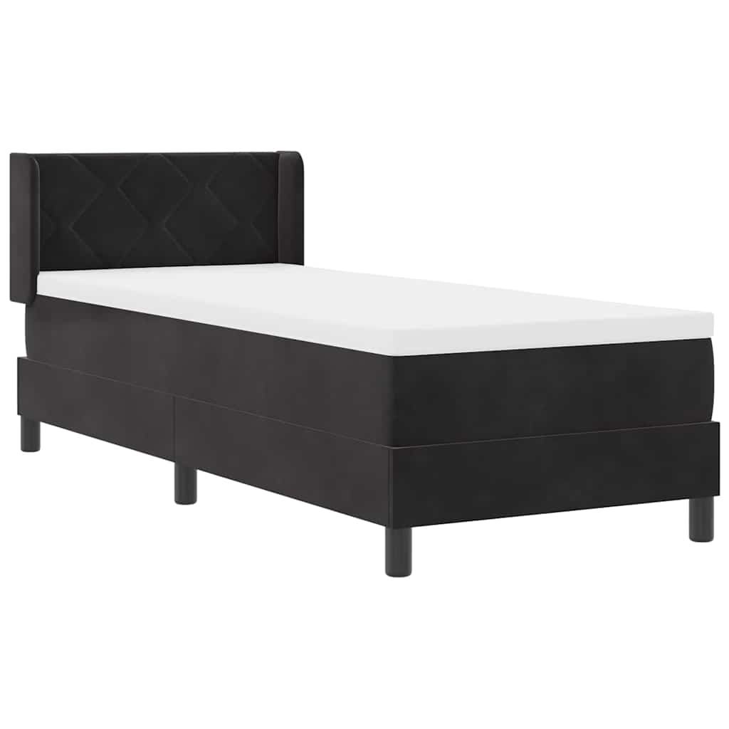 Letto a molle con testiera Nero 200 x 80 cm Velluto | homemem39