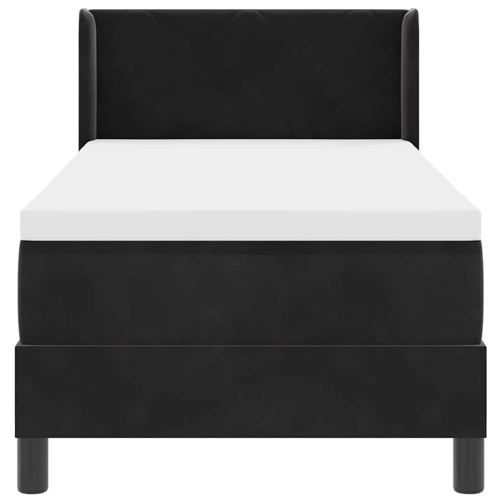 Letto a molle con testiera Nero 200 x 80 cm Velluto | homemem39