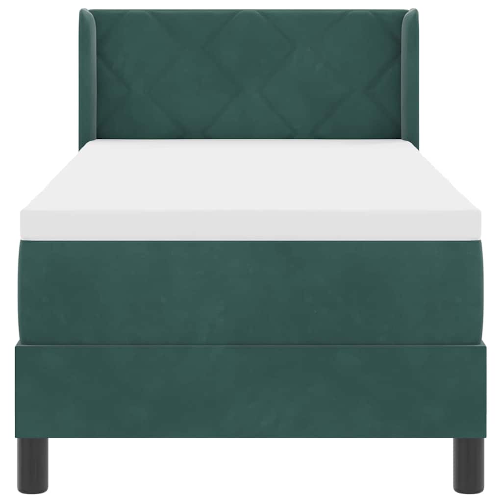 Letto a molle con testiera Verde Scuro 200 x 80 cm Velluto | homemem39