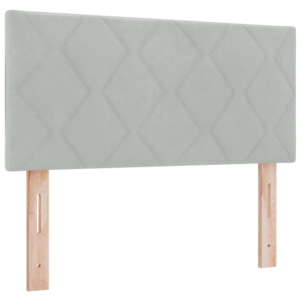 Letto a molle con testiera Grigio chiaro 190 x 90 cm Velluto | homemem39