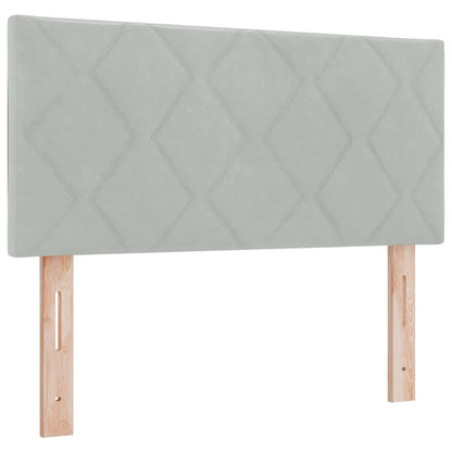 Letto a molle con testiera Grigio chiaro 190 x 90 cm Velluto | homemem39