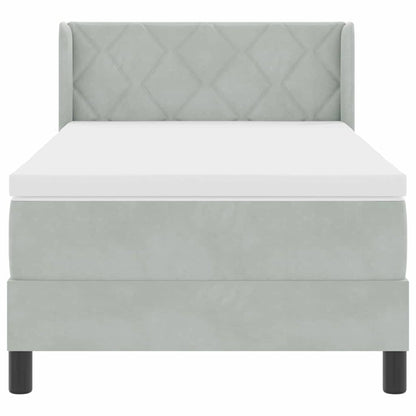 Letto a molle con testiera Grigio chiaro 190 x 90 cm Velluto | homemem39