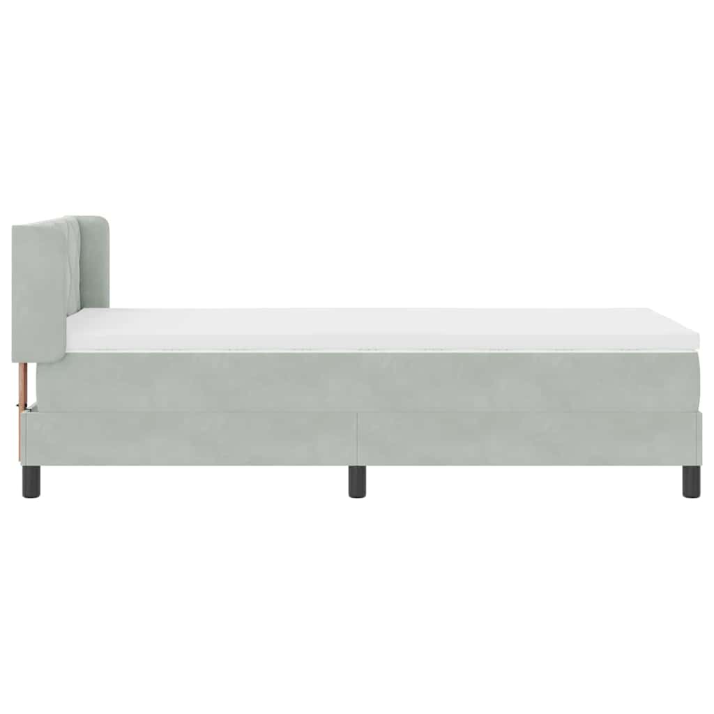 Letto a molle con testiera Grigio chiaro 190 x 90 cm Velluto | homemem39