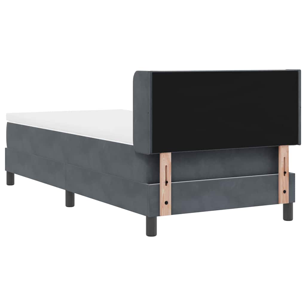 Letto a molle con testiera Grigio scuro 190 x 90 cm Velluto | homemem39