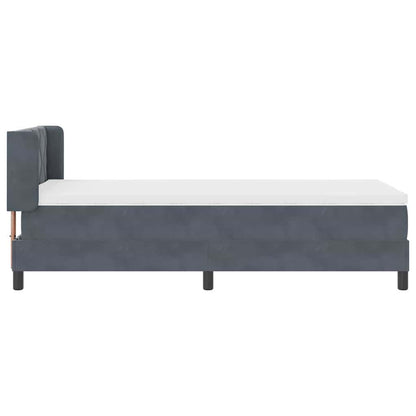 Letto a molle con materasso Grigio scuro 190 x 90 cm Poliestere