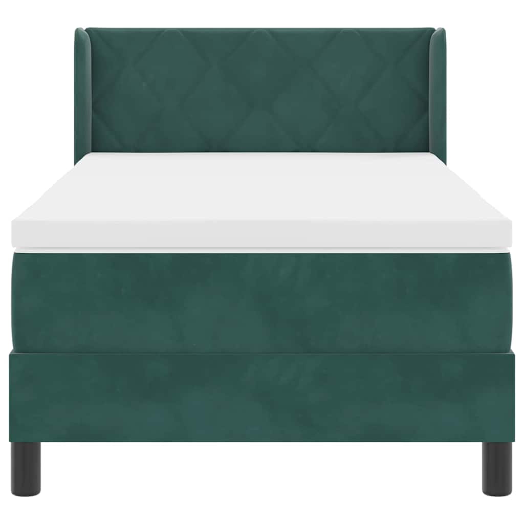 Letto a molle con testiera Verde Scuro 190 x 90 cm Velluto | homemem39