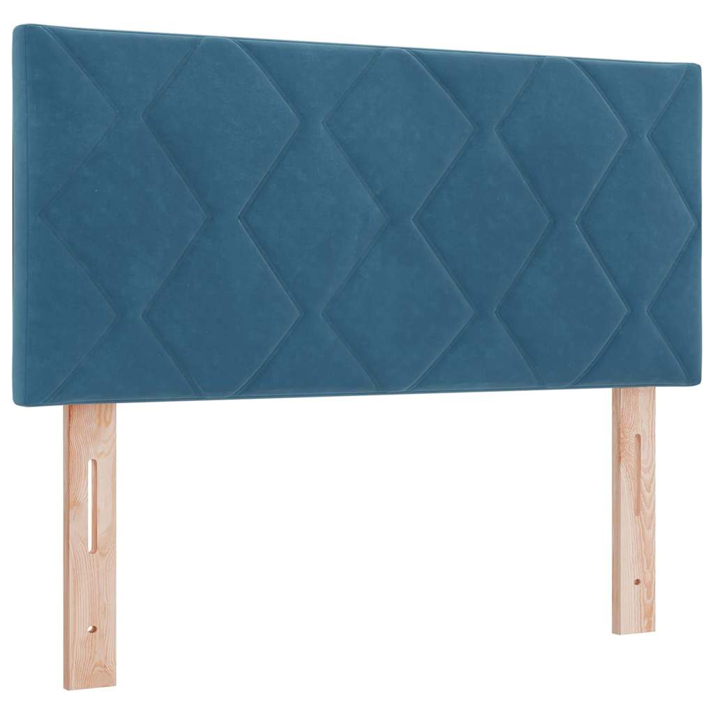 Letto a molle con testiera Blu Scuro 190 x 90 cm Velluto | homemem39