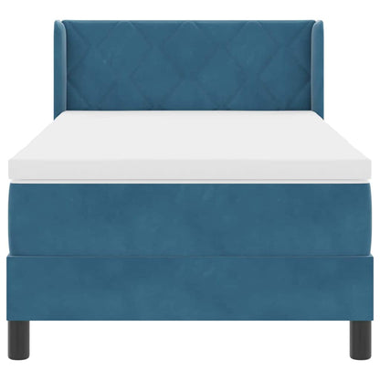 Letto a molle con testiera Blu Scuro 190 x 90 cm Velluto | homemem39