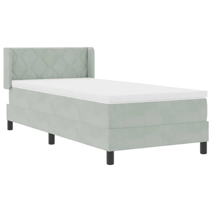 Letto a molle con testiera Grigio chiaro 200 x 90 cm Velluto | homemem39