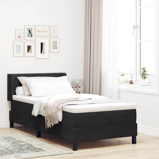 Letto a molle con testiera Nero 200 x 90 cm Velluto | homemem39