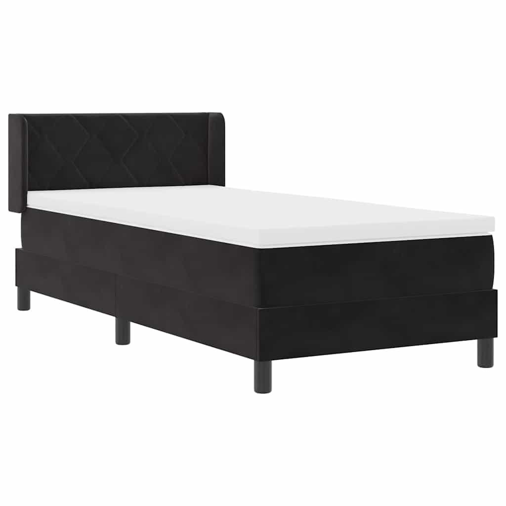 Letto a molle con testiera Nero 200 x 90 cm Velluto | homemem39