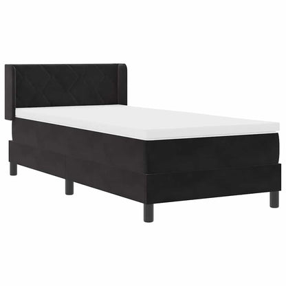 Letto a molle con testiera Nero 200 x 90 cm Velluto | homemem39