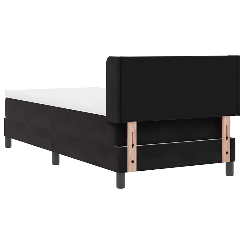 Letto a molle con materasso Nero 200 x 90 cm Poliestere