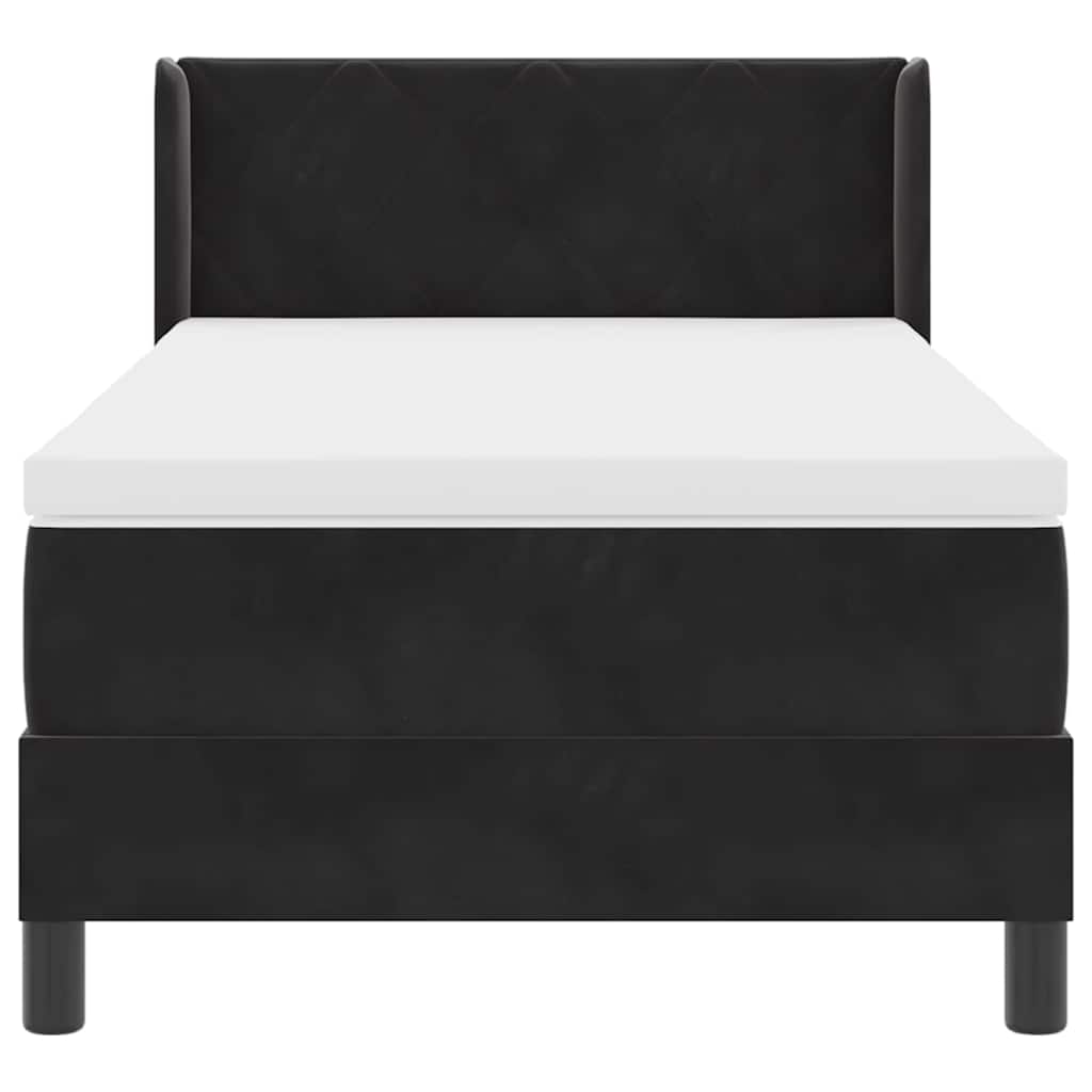 Letto a molle con testiera Nero 200 x 90 cm Velluto | homemem39