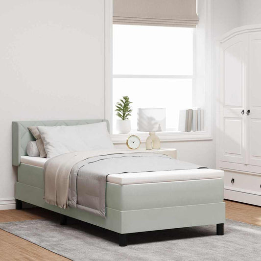 Letto a molle con testiera Grigio chiaro 200 x 100 cm Velluto | homemem39