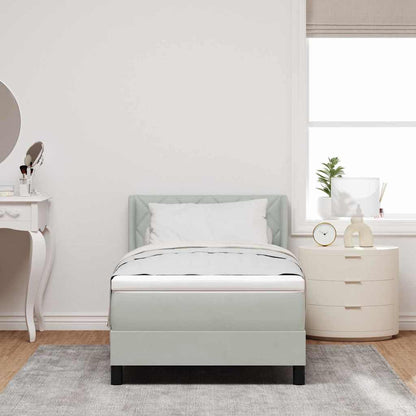 Letto a molle con testiera Grigio chiaro 200 x 100 cm Velluto | homemem39