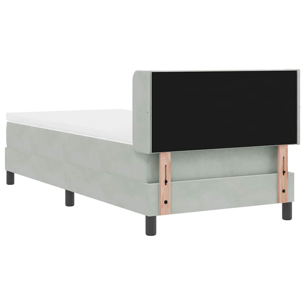 Letto a molle con testiera Grigio chiaro 200 x 100 cm Velluto | homemem39