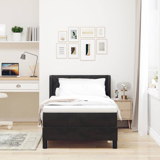 Letto a molle con testiera Nero 200 x 100 cm Velluto | homemem39