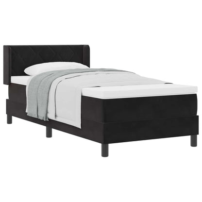 Letto a molle con testiera Nero 200 x 100 cm Velluto | homemem39