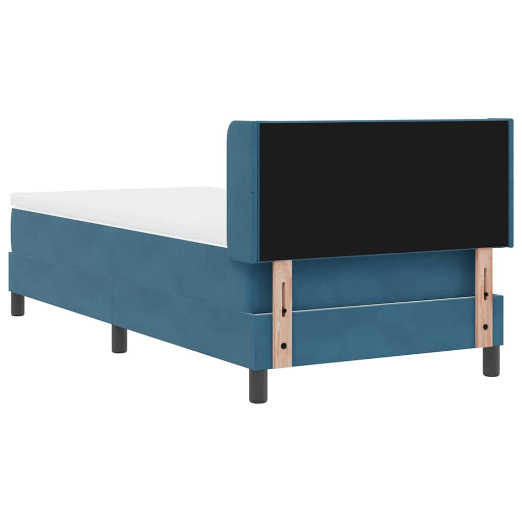 Letto a molle con testiera Blu Scuro 200 x 100 cm Velluto | homemem39
