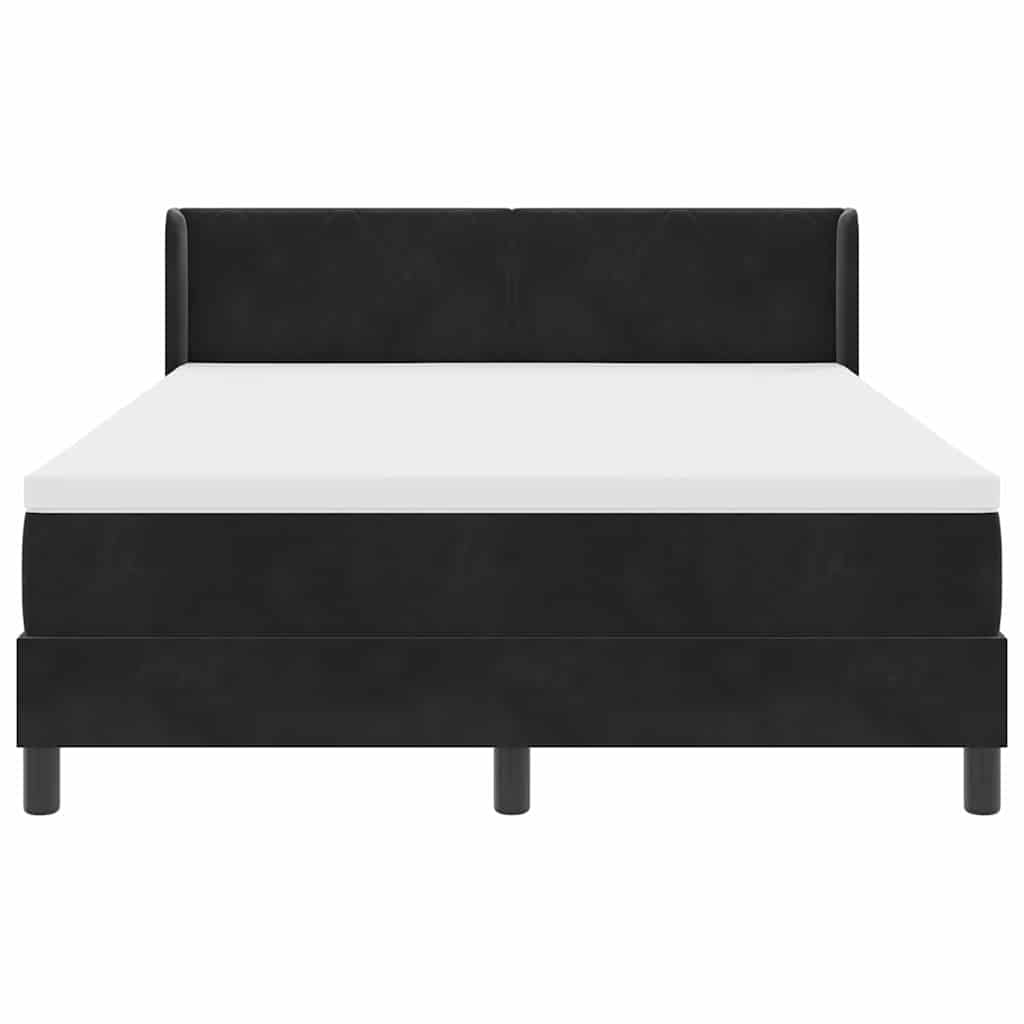 Letto a molle con testiera Nero 190 x 140 cm Velluto | homemem39
