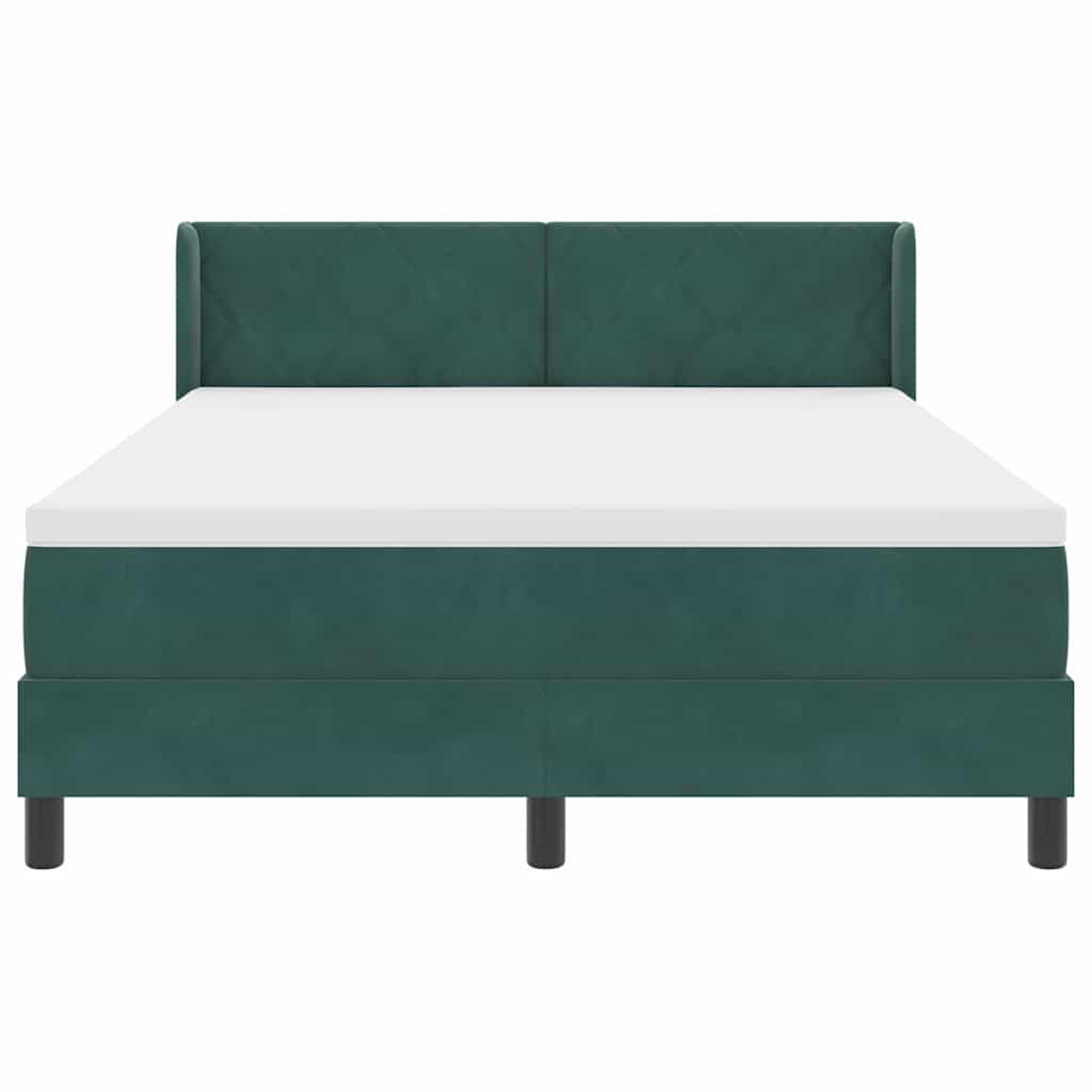 Letto a molle con testiera Verde Scuro 190 x 140 cm Velluto | homemem39