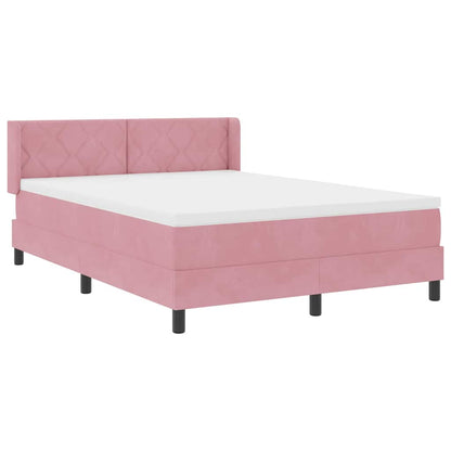 Letto a molle con testiera Rosa 190 x 140 cm Velluto | homemem39