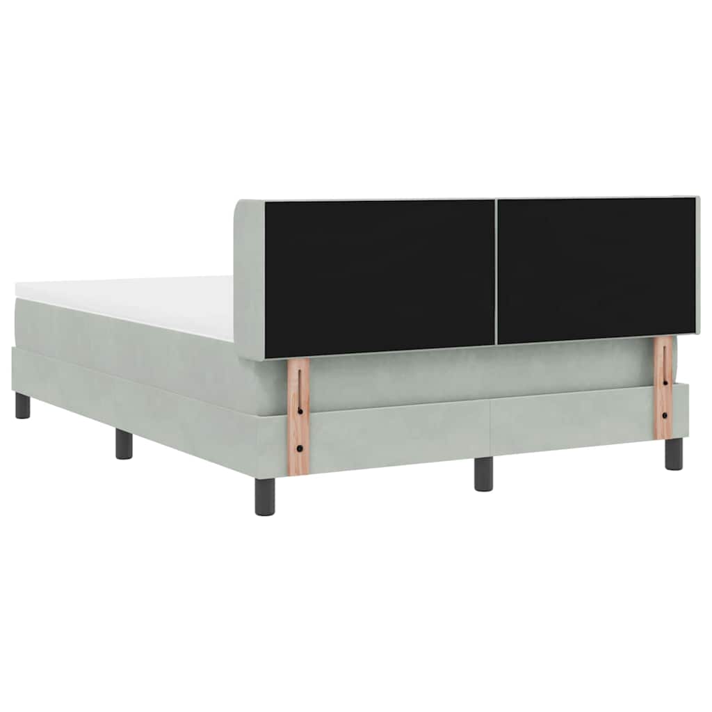 Letto a molle con testiera Grigio chiaro 200 x 140 cm Velluto | homemem39
