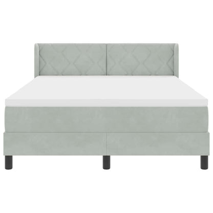 Letto a molle con testiera Grigio chiaro 200 x 140 cm Velluto | homemem39