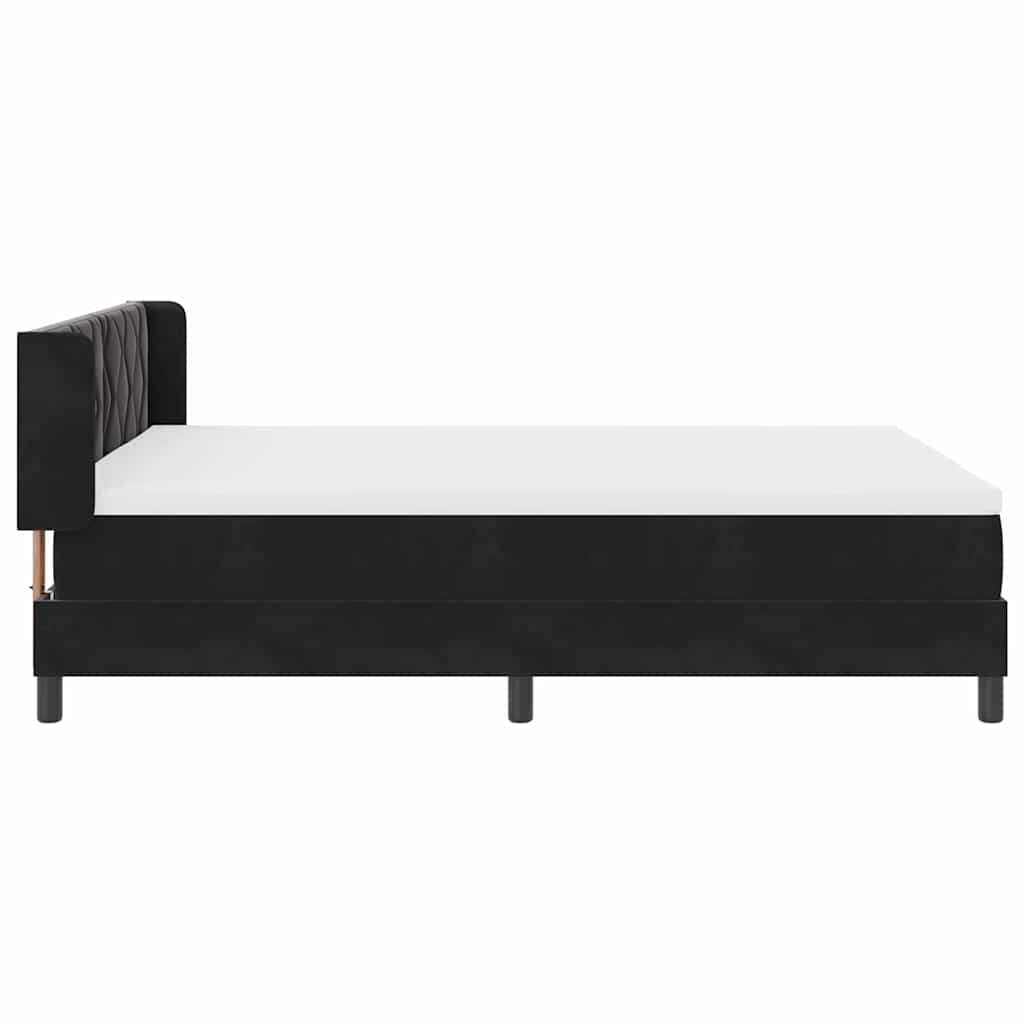 Letto a molle con testiera Nero 200 x 140 cm Velluto | homemem39
