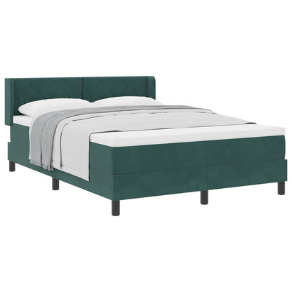Letto a molle con testiera Verde Scuro 200 x 160 cm Velluto