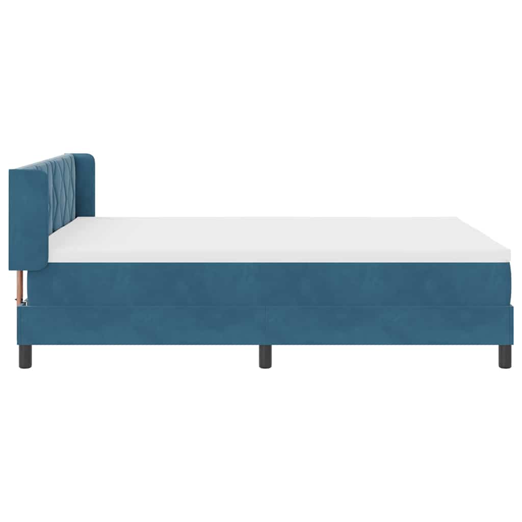 Letto a molle con testiera Blu Scuro 200 x 160 cm Velluto | homemem39