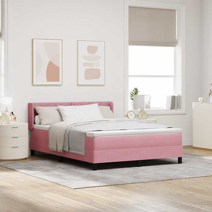 Letto a molle con testiera Rosa 200 x 160 cm Velluto | homemem39