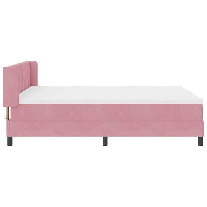 Letto a molle con testiera Rosa 200 x 160 cm Velluto | homemem39