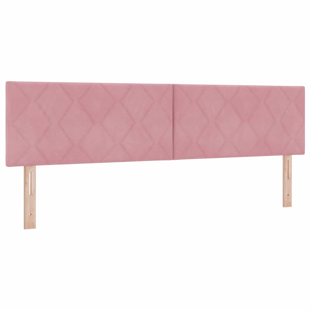 Letto a molle con testiera Rosa 200 x 180 cm Velluto | homemem39