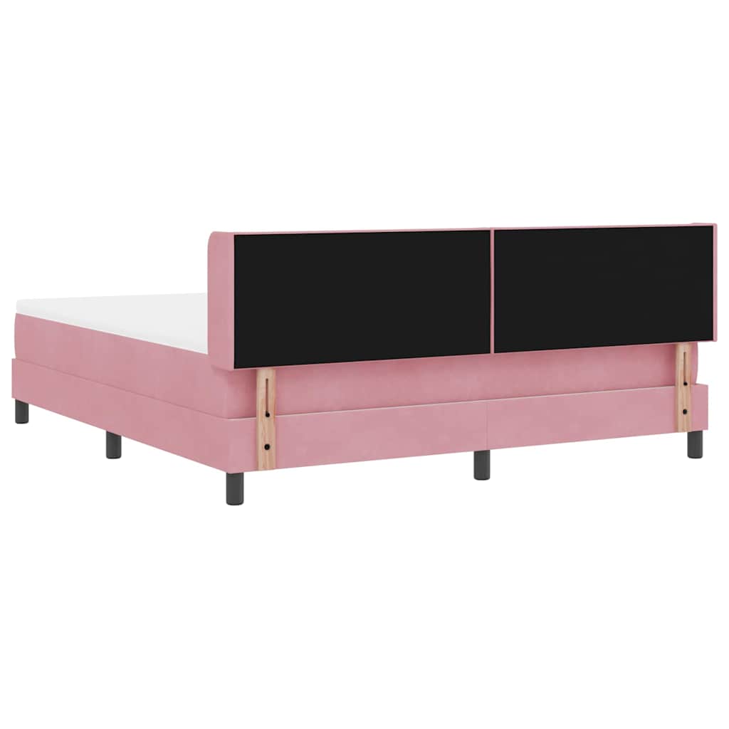 Letto a molle con testiera Rosa 200 x 180 cm Velluto | homemem39
