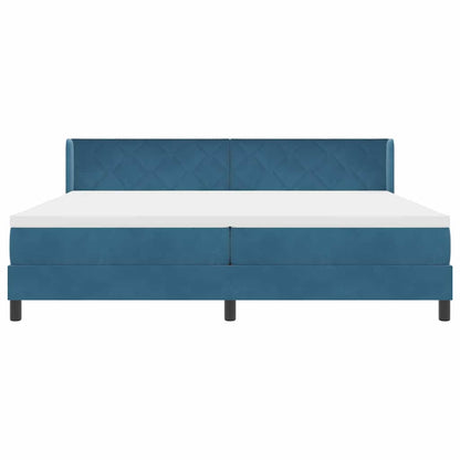 Letto a molle con testiera Blu Scuro 200 x 200 cm Velluto | homemem39