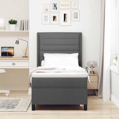 Letto a molle con materasso Grigio scuro 200 x 80 cm Tessuto | homemem39
