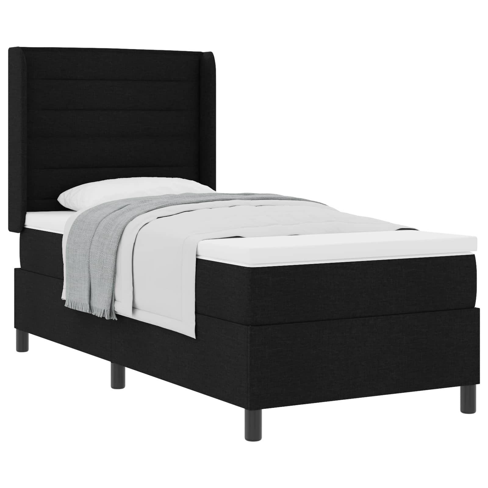 Letto a molle con materasso Nero 190 x 90 cm Tessuto | homemem39