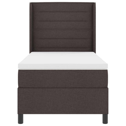 Letto a molle con materasso Marrone Scuro 190 x 90 cm Tessuto | homemem39