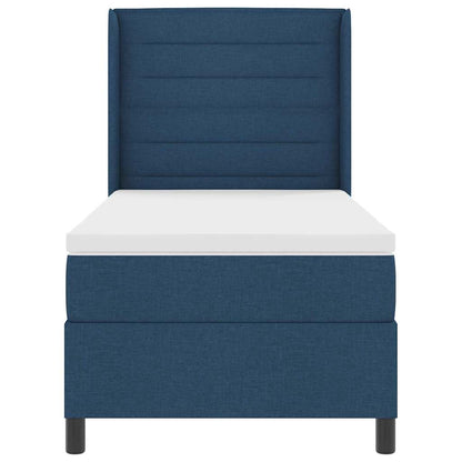 Letto a molle con materasso Blu 190 x 90 cm Tessuto | homemem39