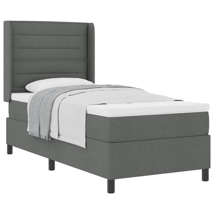 Letto a molle con materasso Grigio scuro 200 x 100 cm Tessuto | homemem39