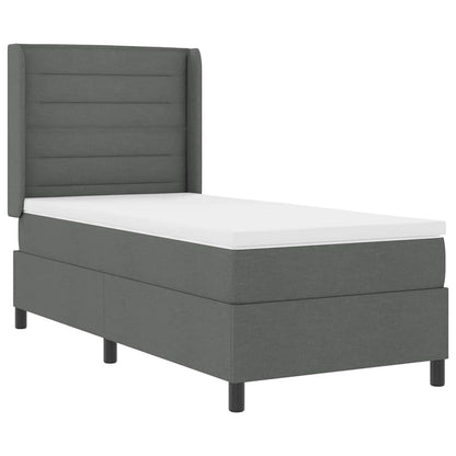 Letto a molle con materasso Grigio scuro 200 x 100 cm Tessuto | homemem39