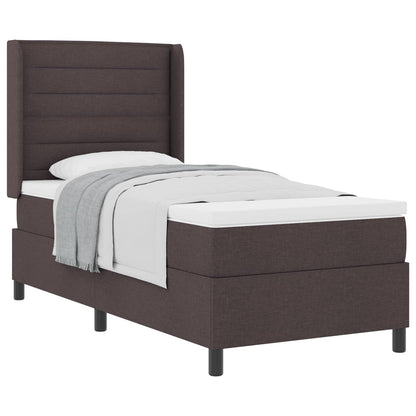 Letto a molle con materasso Marrone Scuro 200 x 100 cm Tessuto | homemem39