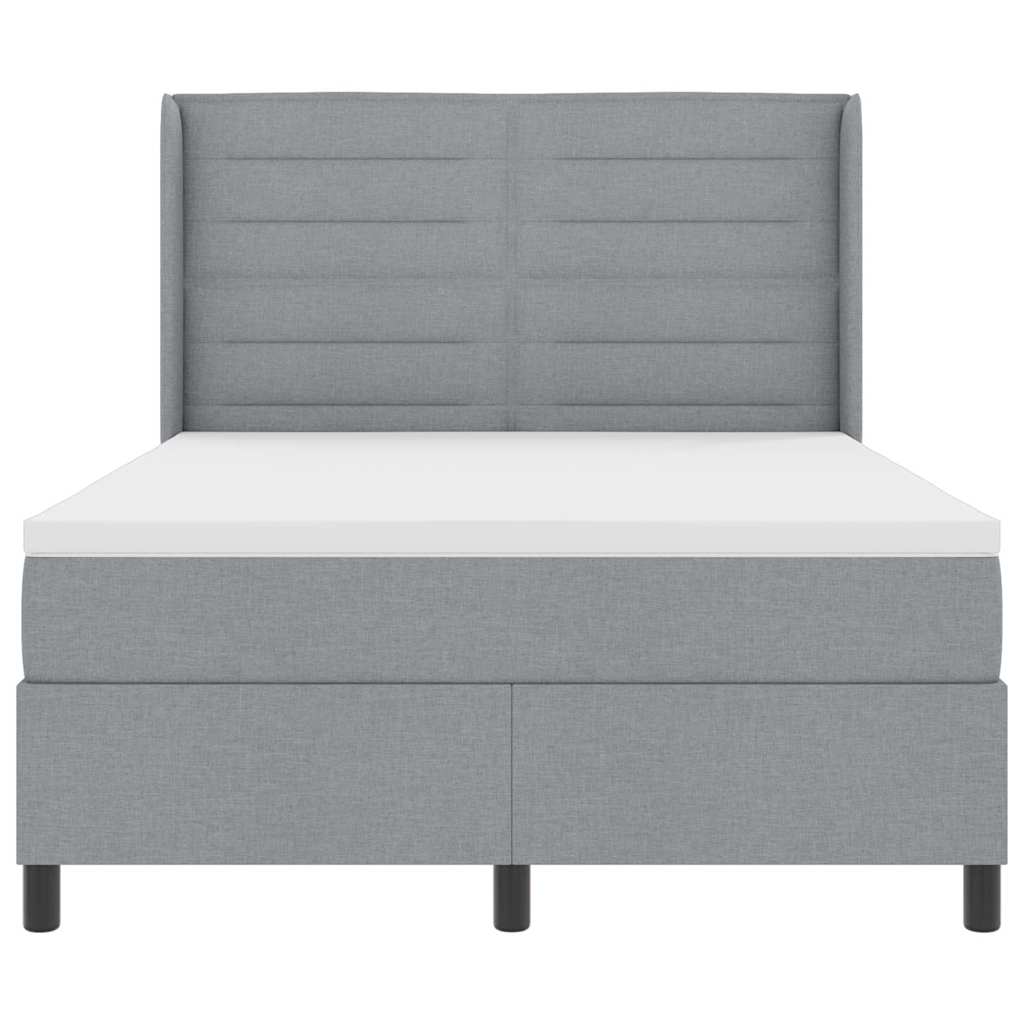 Letto a molle con materasso Grigio chiaro 190 x 140 cm Tessuto | homemem39