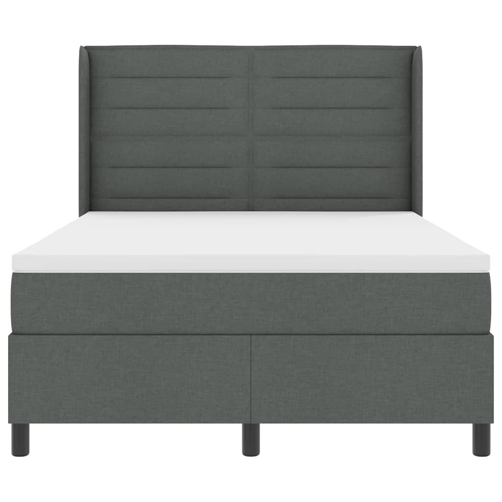 Letto a molle con materasso Grigio scuro 190 x 140 cm Tessuto | homemem39